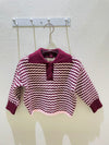 Burgundy Wave Kids Knit Sweater