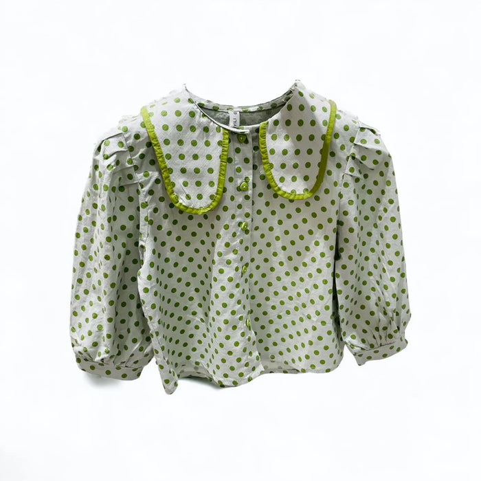 Green Drop Collar Kids Shirt coconutnut.ca