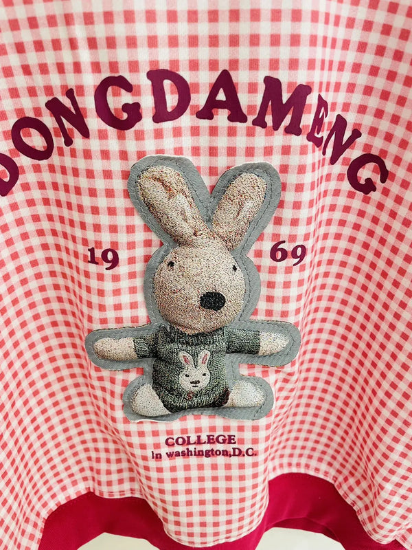 Pink Plaid Bunny Pullover