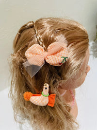 Royal Ostrich & Bow Hair Clips