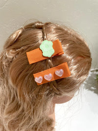 Kids Flower and Heart Gem Hair Clips